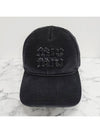 Logo Denim Ball Cap Black - MIU MIU - BALAAN 5