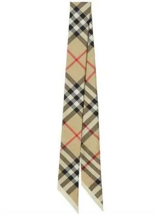 Skinny Check Silk Scarf Archive Beige - BURBERRY - BALAAN 2