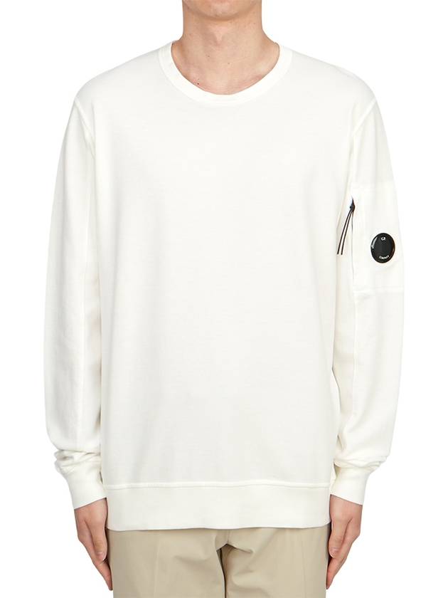 Light Fleece Sweatshirt White - CP COMPANY - BALAAN 2