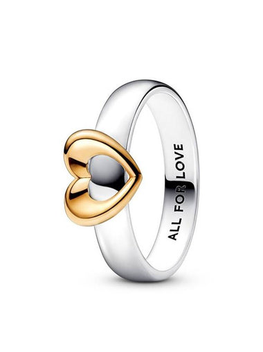 Radiant Two-Tone Sliding Heart Ring Gold Silver - PANDORA - BALAAN 1