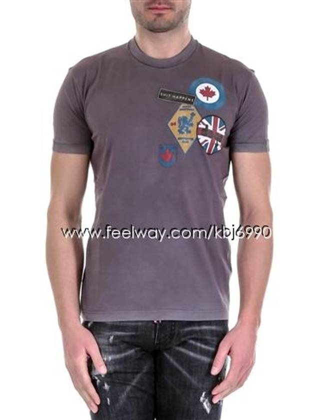 Men's multi-patch short sleeve t-shirt S71GD0517 S22427 814 - DSQUARED2 - BALAAN 7