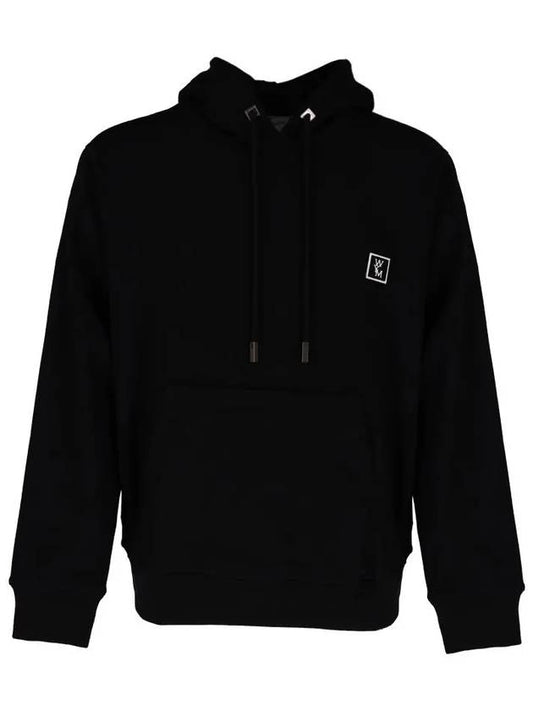 Men's Black Back Logo Long Sleeve Hooded Sweatshirt W241TS37736B - WOOYOUNGMI - BALAAN 2