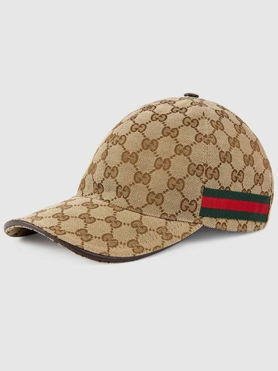 Original GG Web Supreme Canvas Baseball Ball Cap Beige Ebony - GUCCI - BALAAN 2