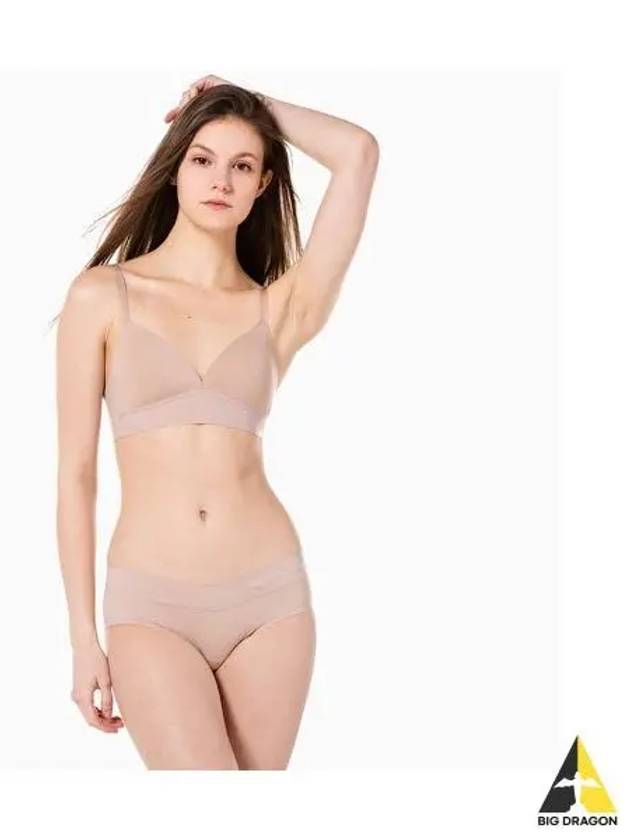 UNDERWEAR Women s Invisible AF Triangle Bralette Set Beige - CALVIN KLEIN - BALAAN 1