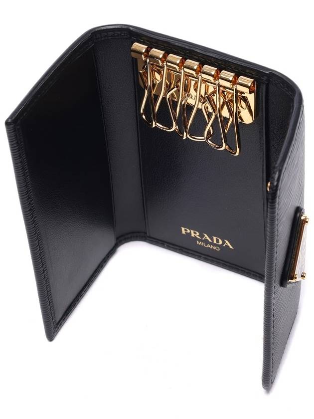 Women's Vitello Triangular Logo Key Wallet - PRADA - BALAAN 6