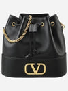 V Logo Chain Bucket Bag Black - VALENTINO - BALAAN 2