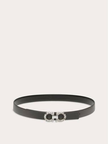 Reversible Gancini Leather Belt Grey - SALVATORE FERRAGAMO - BALAAN 1