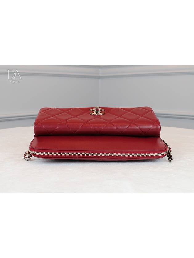 Women s 24th Calfskin Chain Flap Bag Red Condition A - CHANEL - BALAAN 5