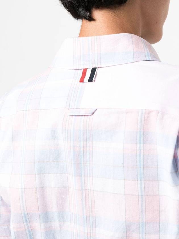 Funmix Check Classic Long Sleeve Shirt Light Pink - THOM BROWNE - BALAAN 6