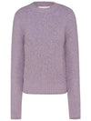 Crew Neck Brushed Wool Alpaca Knit Top Purple - AMI - BALAAN 2