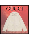 Jumbo GG Canvas Puffer Hooded Jacket White - GUCCI - BALAAN 4