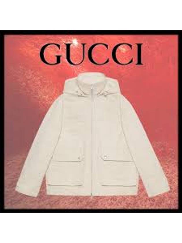 Jumbo GG Canvas Puffer Hooded Jacket White - GUCCI - BALAAN 4