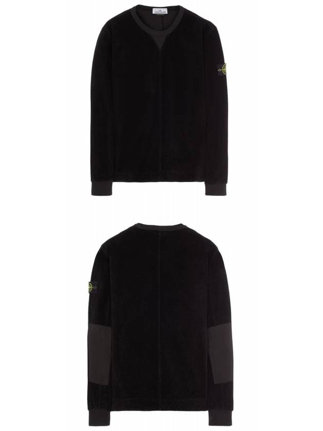 Waffen Patch Corduroy Sweatshirt Black - STONE ISLAND - BALAAN 5