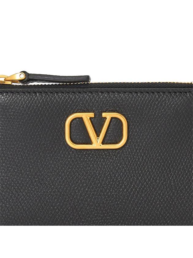 V Logo Card Wallet Black - VALENTINO - BALAAN 6