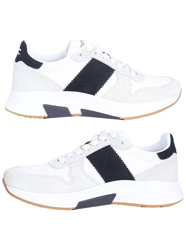 Suede Technical Fabric Jagga Low Top Sneakers Black White - TOM FORD - BALAAN 3