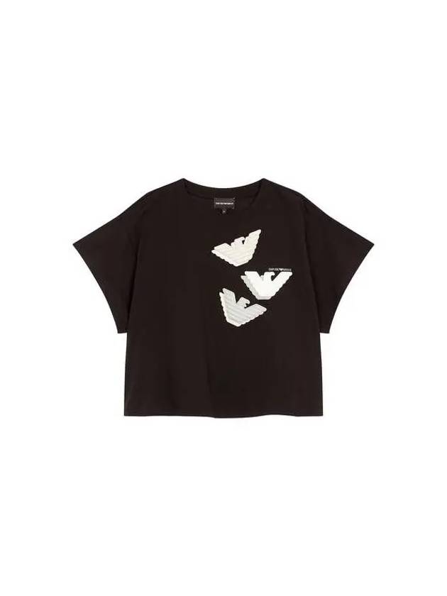 Women s Eagle Patch Point T Shirt Black - EMPORIO ARMANI - BALAAN 1