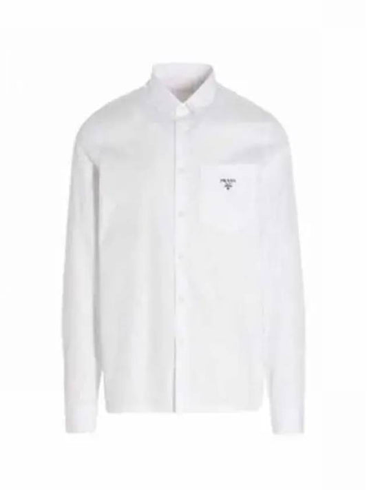 logo long sleeve shirt white - PRADA - BALAAN 2
