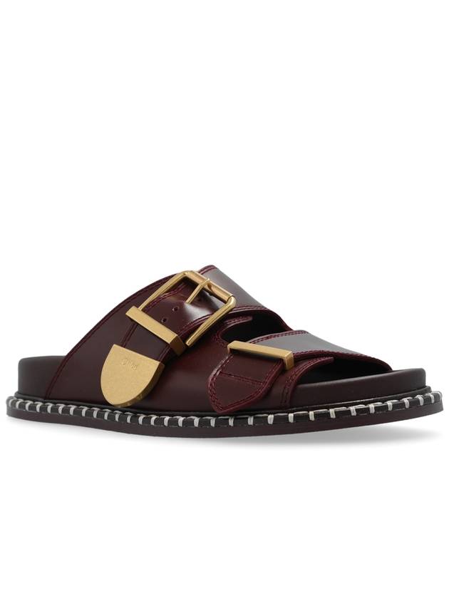 Chloé ‘Rebecca’ Slides, Women's, Burgundy - CHLOE - BALAAN 4