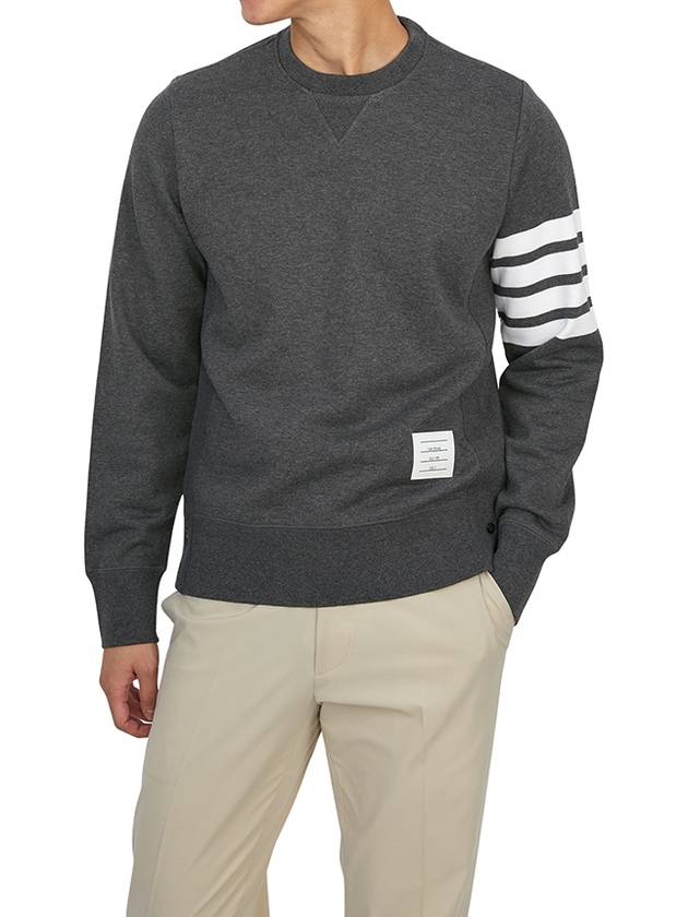 4 Bar Loopback Jersey Sweatshirt Dark Grey - THOM BROWNE - BALAAN 5