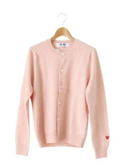 Small Logo Wappen Wool Cardigan Light Pink - COMME DES GARCONS - BALAAN 2