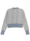 Jacquard Lettering Motif Cropped Knit Top Light Blue - GOLDEN GOOSE - BALAAN 3