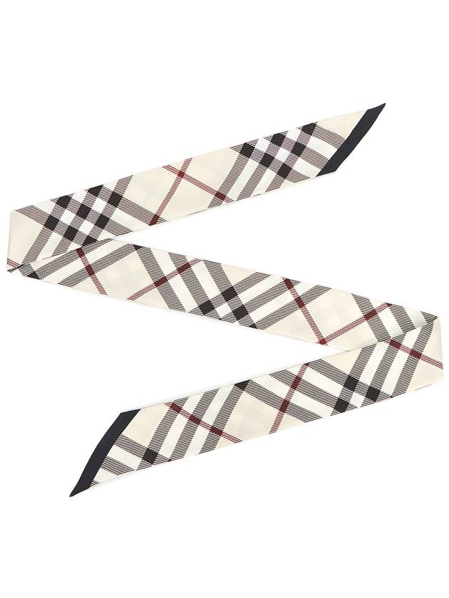 Skinny Check Silk Scarf Beige - BURBERRY - BALAAN 4