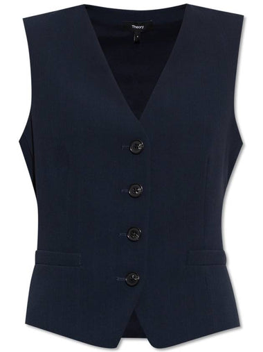 Theory Ribbed Vest, Women's, Navy Blue - THEORY - BALAAN 1