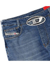 Women's D Arc Logo Buckle Denim Straight Jeans Blue - DIESEL - BALAAN.