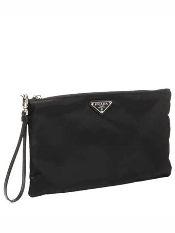 Triangle logo Re nylon clutch bag men s pouch - PRADA - BALAAN 1