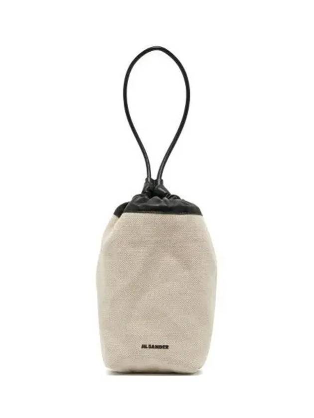 Dumpling Drawstring Canvas Cross Bucket Bag Ivory - JIL SANDER - BALAAN 2