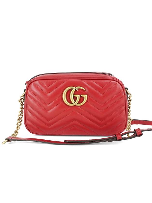 GG Marmont Matelasse Small Chain Shoulder Bag Hibiscus Red - GUCCI - BALAAN 3