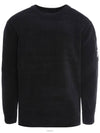 Lens Patch Chenille Cotton Knit Top Black - CP COMPANY - BALAAN 1