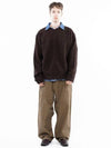 Men s M243TP05BR Hachi Oversized Round Knit Brown - CHANCE'S NOI - BALAAN 5