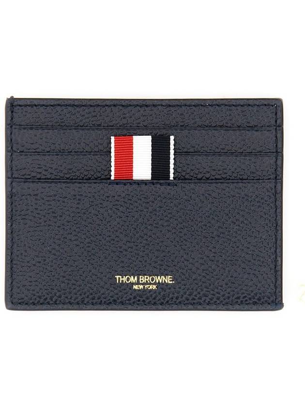 Pebble Grain Anchor Card Wallet Navy - THOM BROWNE - BALAAN 2