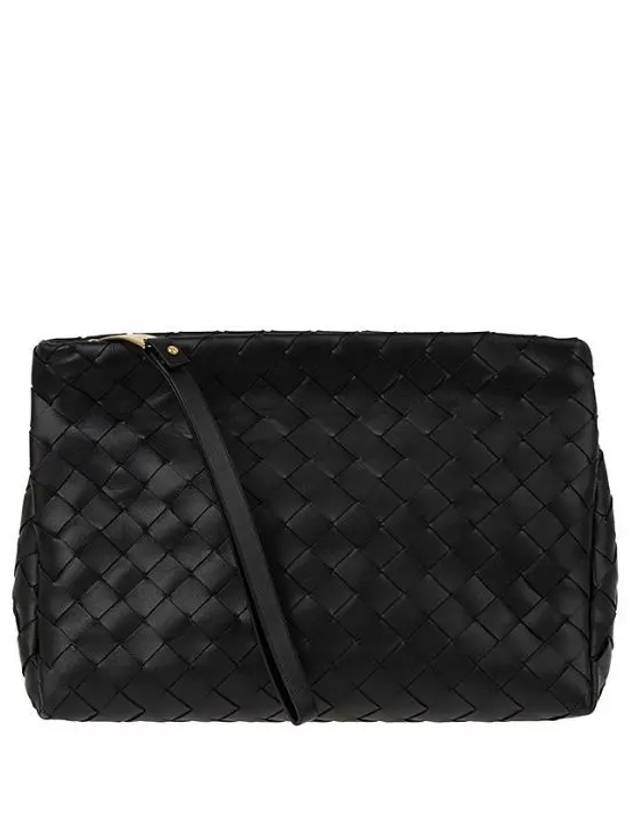 Intrecciato Leather Clutch Bag Black - BOTTEGA VENETA - BALAAN 1