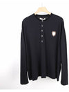 Henley Neck Long Sleeve T-Shirt Black - IH NOM UH NIT - BALAAN 2