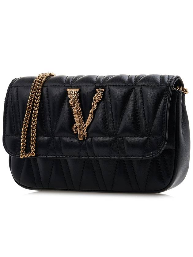 Virtus Quilted Cross Bag Black - VERSACE - 3