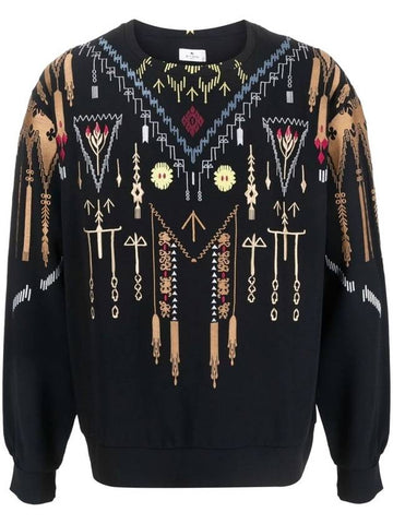 Men's Pullover Crew Neck Sweatshirt Black - ETRO - BALAAN 1