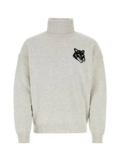 Fox Head Intarsia Comfort Turtleneck Light Grey - MAISON KITSUNE - BALAAN 2