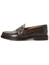 Leather GG Fabric Insert Loafers Dark Brown - GUCCI - BALAAN 4