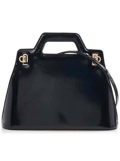 Wanda Brushed Leather Tote Bag Black - SALVATORE FERRAGAMO - BALAAN 2