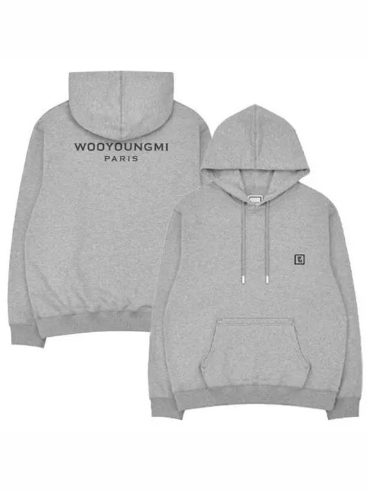 WYM Patch Back Logo Hooded Gray Men's T-Shirt W231TS37719G - WOOYOUNGMI - BALAAN.