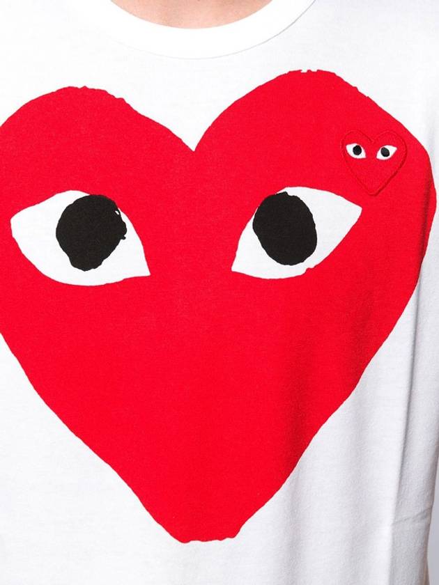 XL size white red big heart heart patch short sleeve AZT026 - COMME DES GARCONS - BALAAN 6