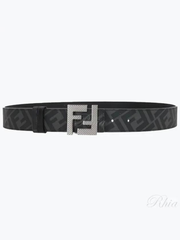 Square FF Buckle Reversible Leather Belt Black - FENDI - BALAAN 2