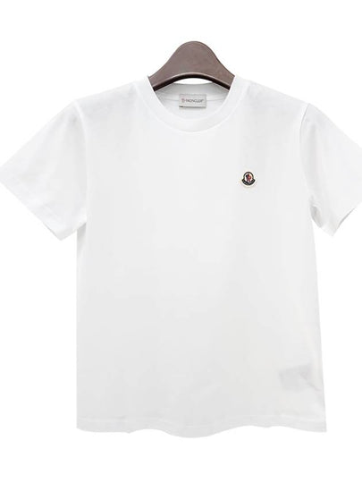 Kids Logo Patch Short Sleeve T Shirt 12Y 14Y White 8C00018 83907 001 - MONCLER - BALAAN 2