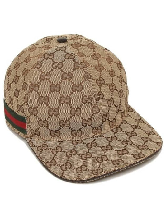 Original GG Web Supreme Canvas Baseball Ball Cap Beige Ebony - GUCCI - BALAAN 2