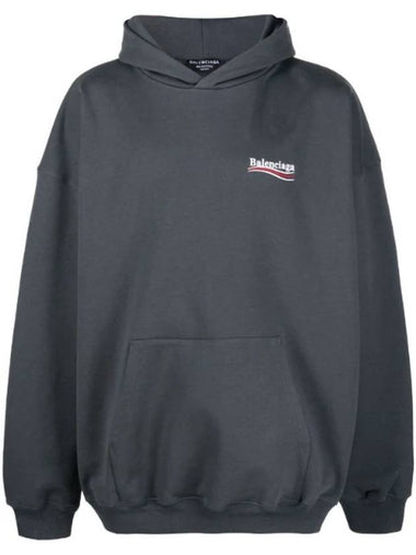 Logo Print Oversized Hoodie Grey - BALENCIAGA - BALAAN 1