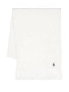 Pony Embroidery Fringed Scarf Cream - POLO RALPH LAUREN - BALAAN 2