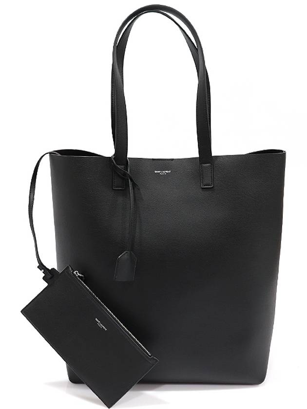 676657 Black Grained Calfskin Bold Shopper Shoulder Bag - SAINT LAURENT - BALAAN 1