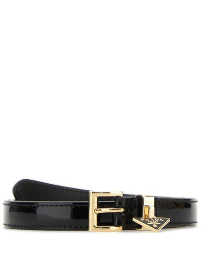 Triangle Logo Buckle Leather Belt Black - PRADA - BALAAN 2